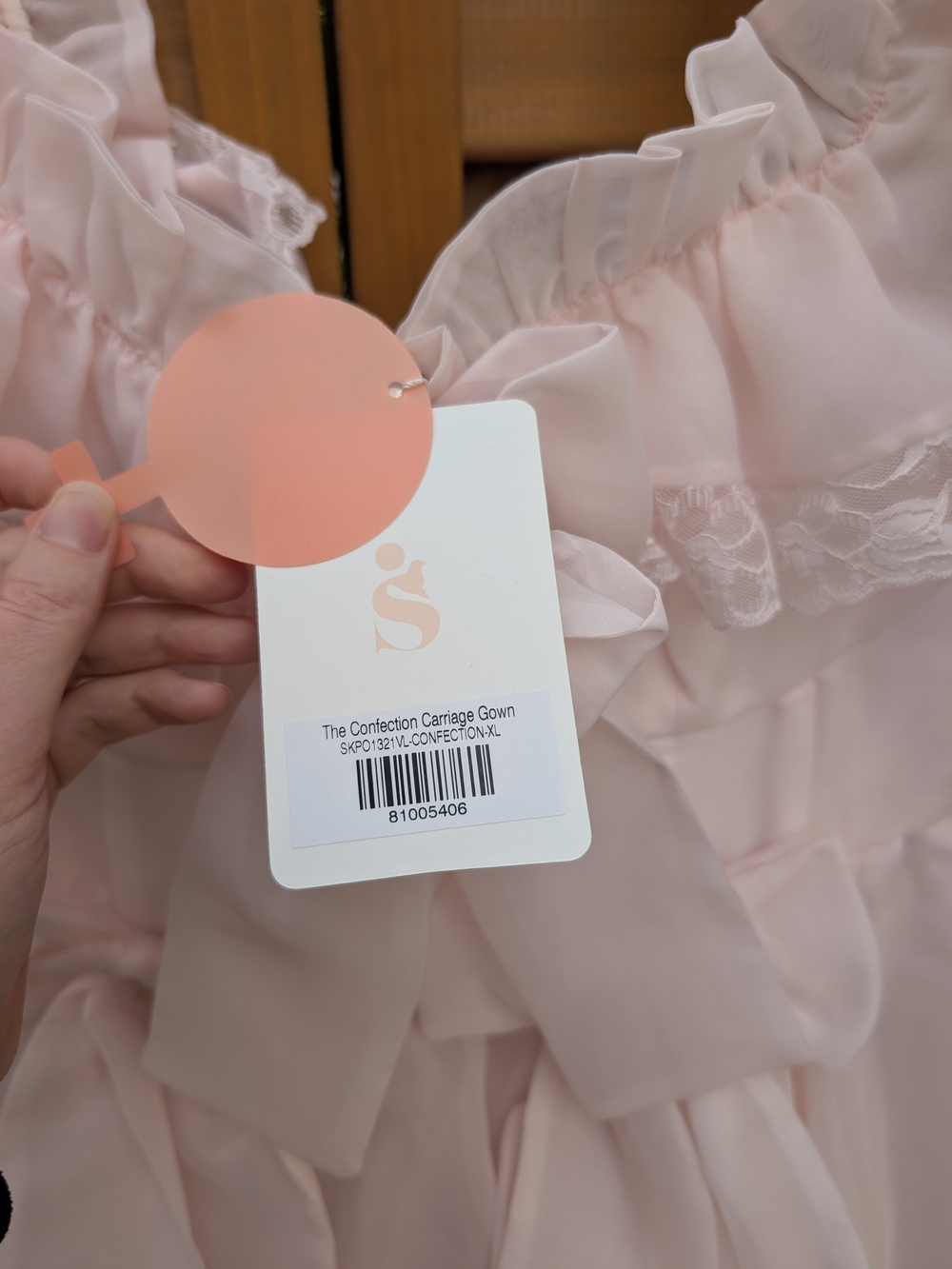 Selkie Blush Pink Ruffled Wedding Gown - Picture 4 of 5